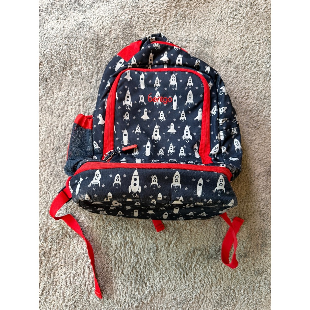 Bentgo Kids Prints 2-in-1 Backpack Insulated Lunch Bag Space Rocket Ship Boys